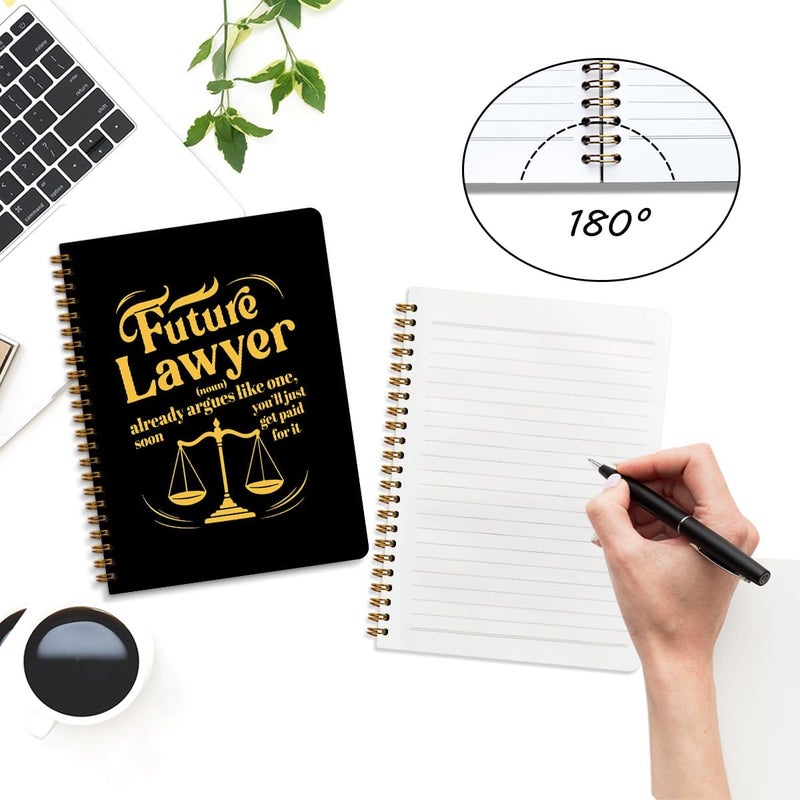 CQM Future Lawyer Hardcover Spiral Notebooks for Work, A5 Composition Notebook College Ruled, Inspirational Gift for Future Lawyer, Paralegal Gift Notepads Lined Travel Planner Journal for Writing - Image 3